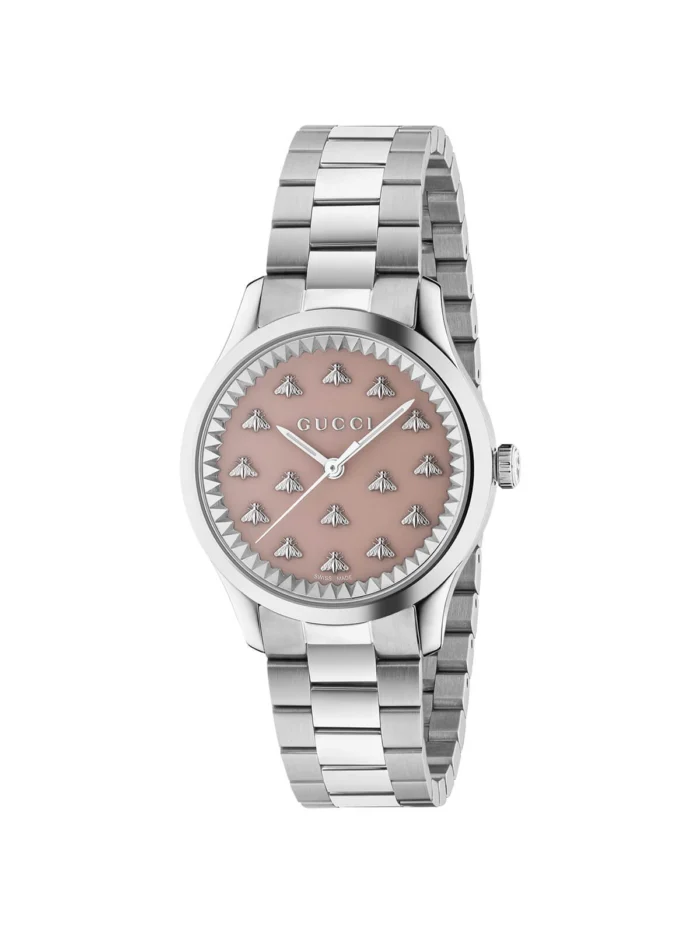 Gucci G-Timeless Pink Bee Motif Bracelet Watch